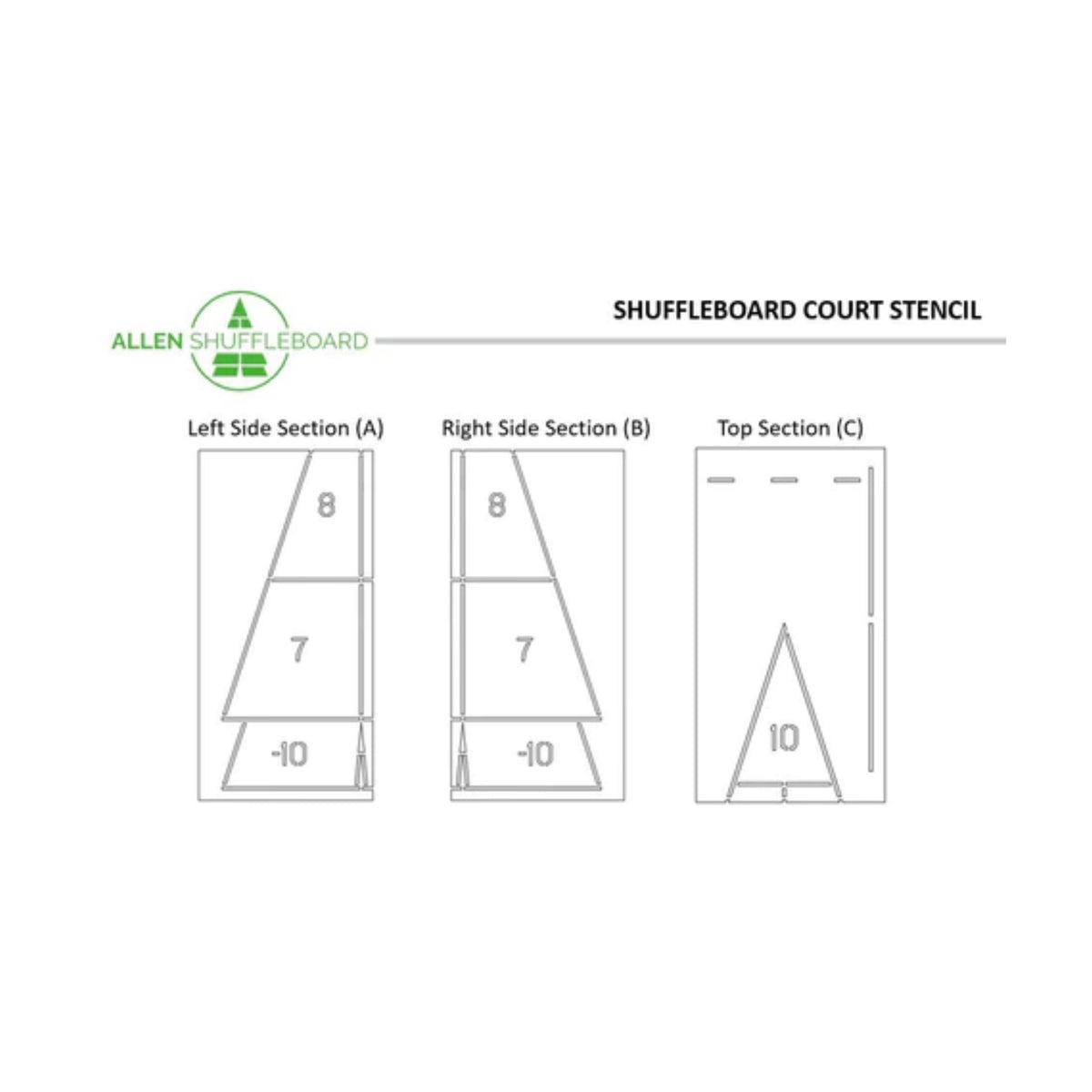 Shuffleboard Court Stencil DOM Sports Shuffleboard